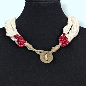 V. 9-Strand Beaded Torsade Necklace